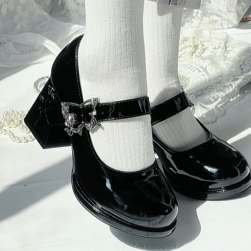 Dreamland - Wanxiang Cycle - Elegant Lolita Heel Shoes with Embossed Rose - Image 9