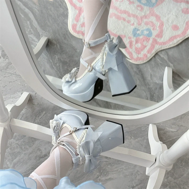 Jiangjiang Biscuit - Elegant Lolita High Heel Shoes Round Toe Low Cut - Image 13