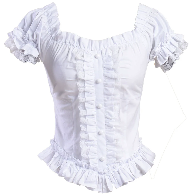 Elegant Lolita Lace Shirt, Off-Shoulder - Image 13