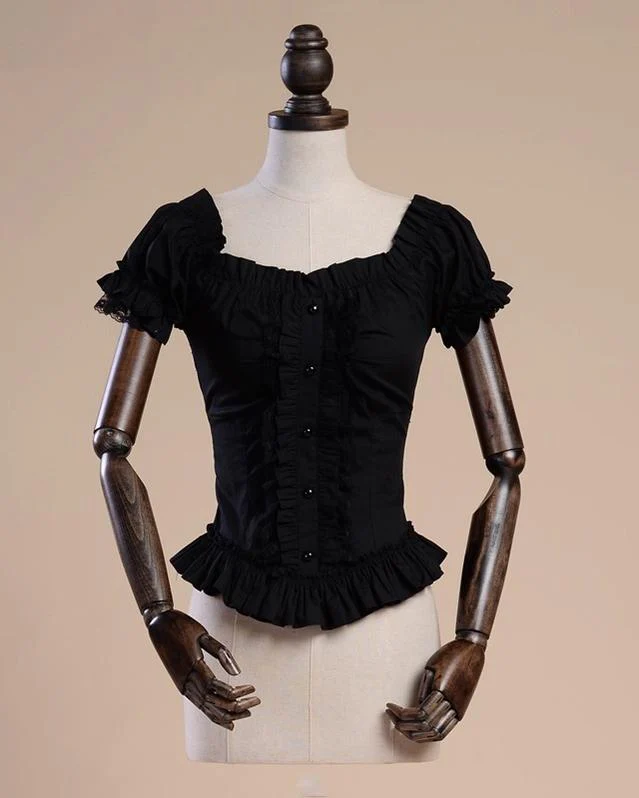Elegant Lolita Lace Shirt, Off-Shoulder - Image 2