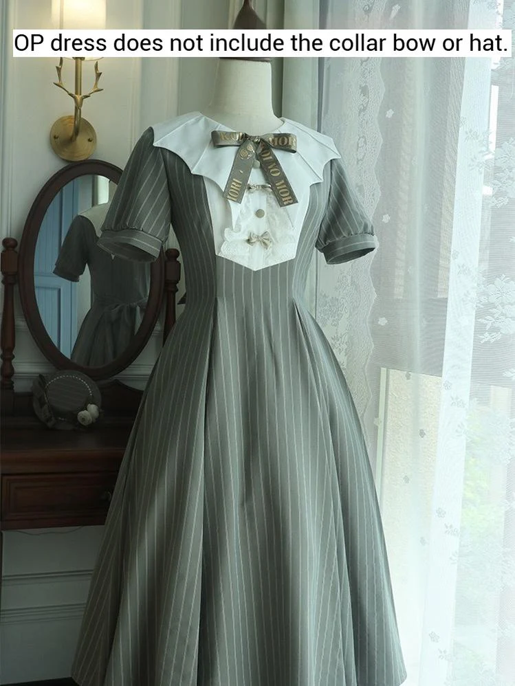 The Rain of London - Elegant Lolita OP Dress, Bat Wing-Shaped Neckline - Image 29