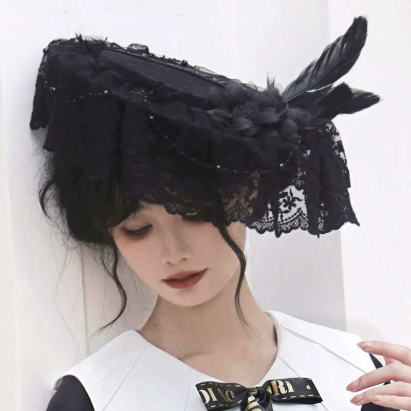 The Rain of London - Elegant Lolita OP Dress, Bat Wing-Shaped Neckline - Image 30