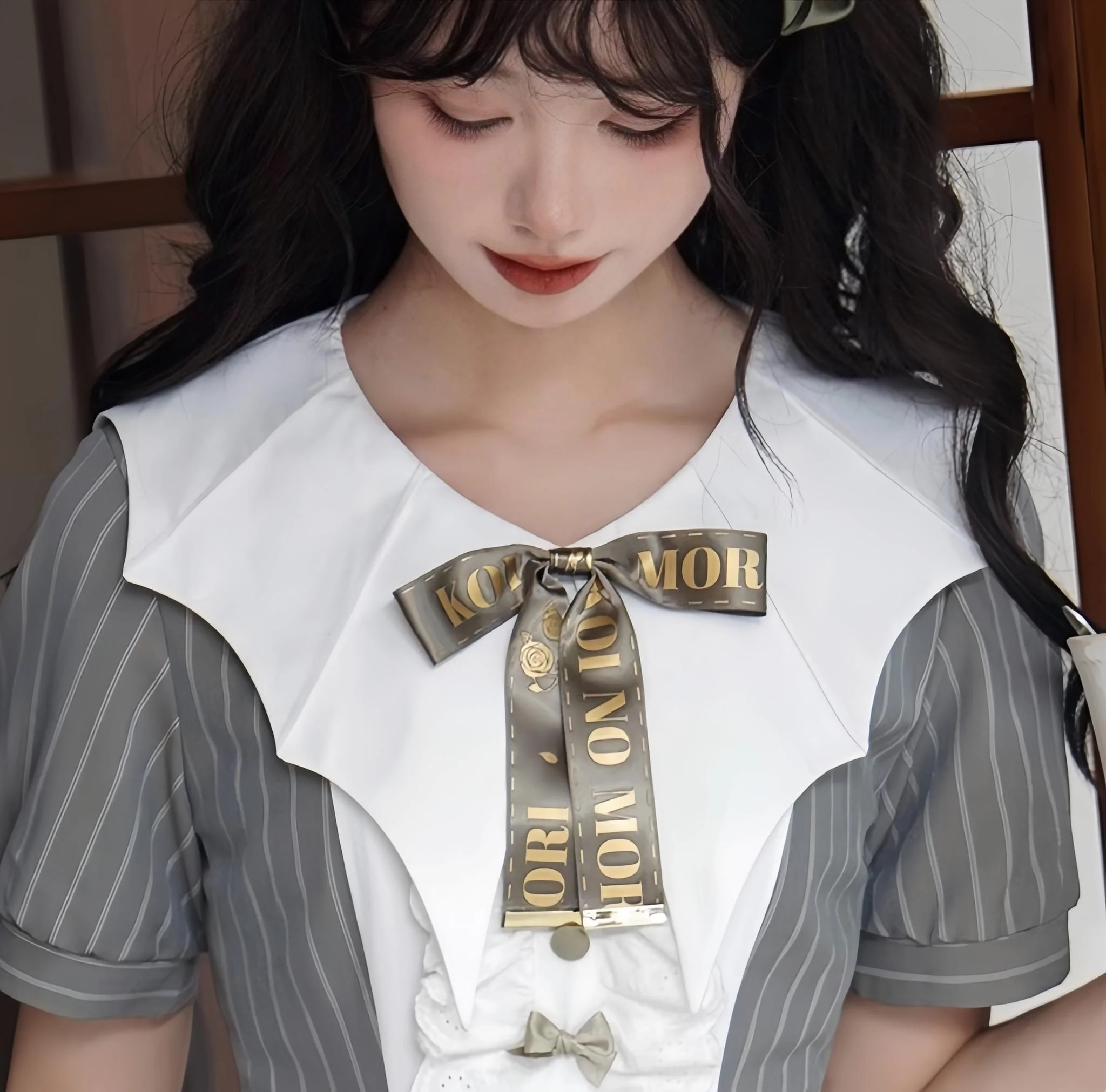 The Rain of London - Elegant Lolita OP Dress, Bat Wing-Shaped Neckline - Image 32