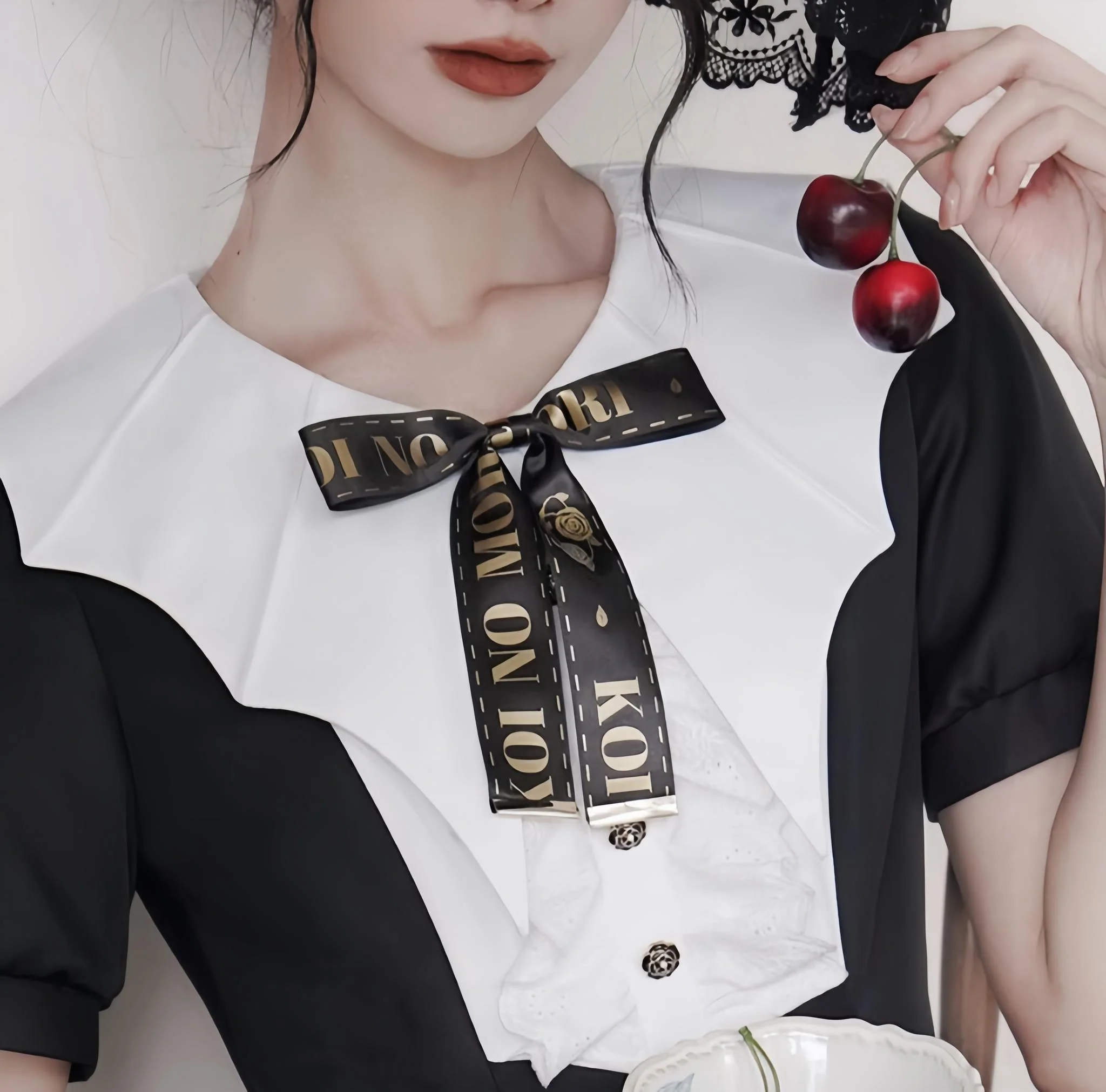 The Rain of London - Elegant Lolita OP Dress, Bat Wing-Shaped Neckline - Image 33