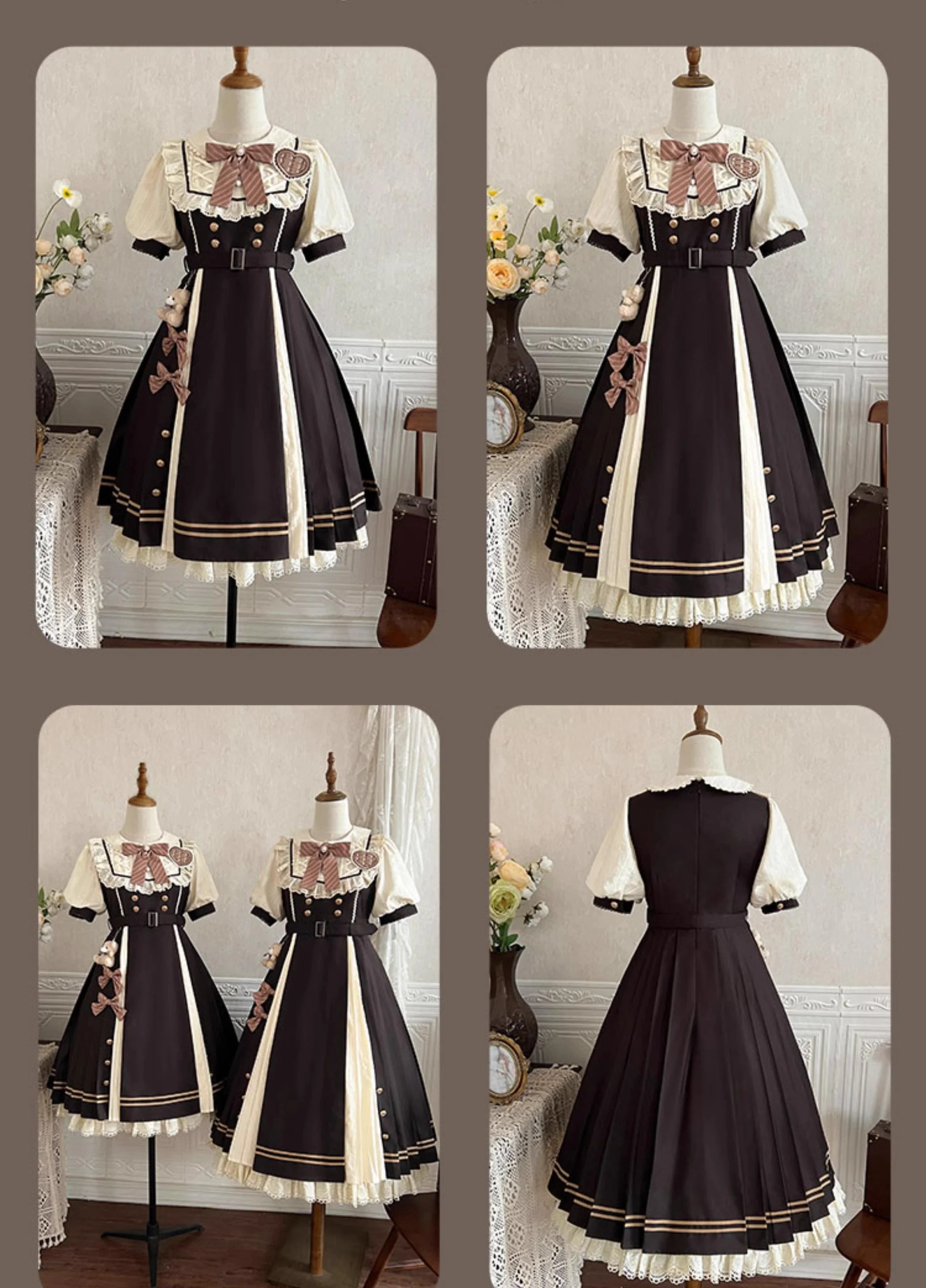 Chocolate Workshop - Elegant Lolita OP Daily Short Sleeve Dress - Image 25