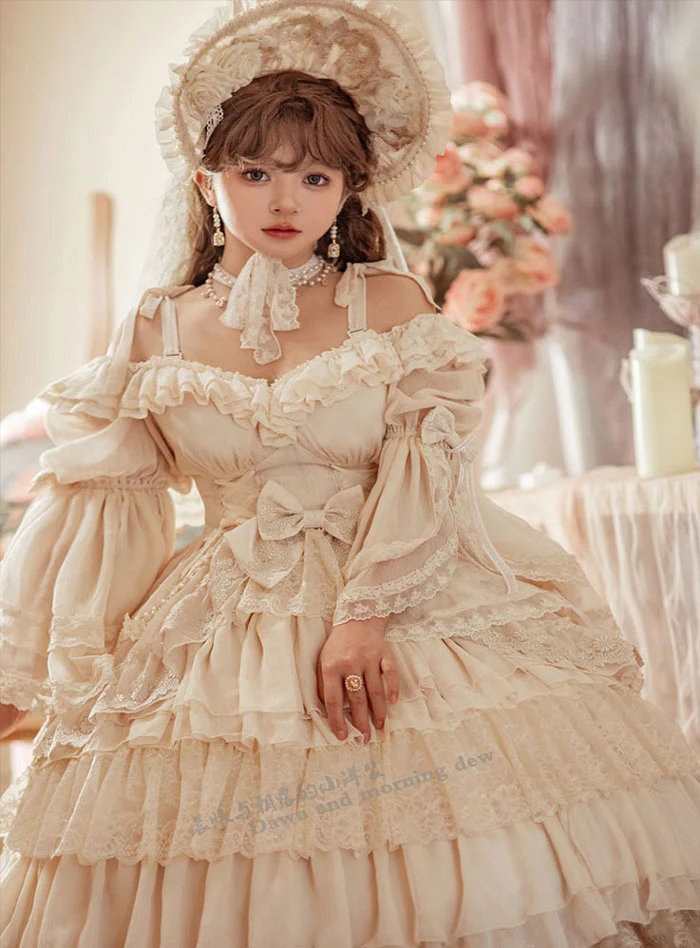 Elegant Lolita OP Dress Sunrise Elf Long Dress - Image 12