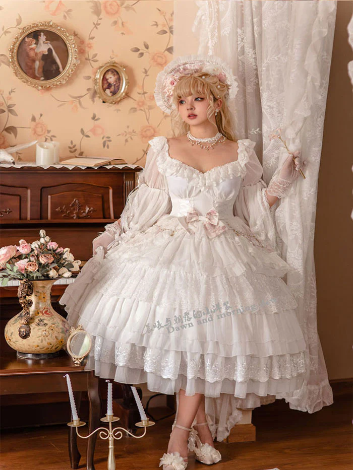 Elegant Lolita OP Dress Sunrise Elf Long Dress - Image 5