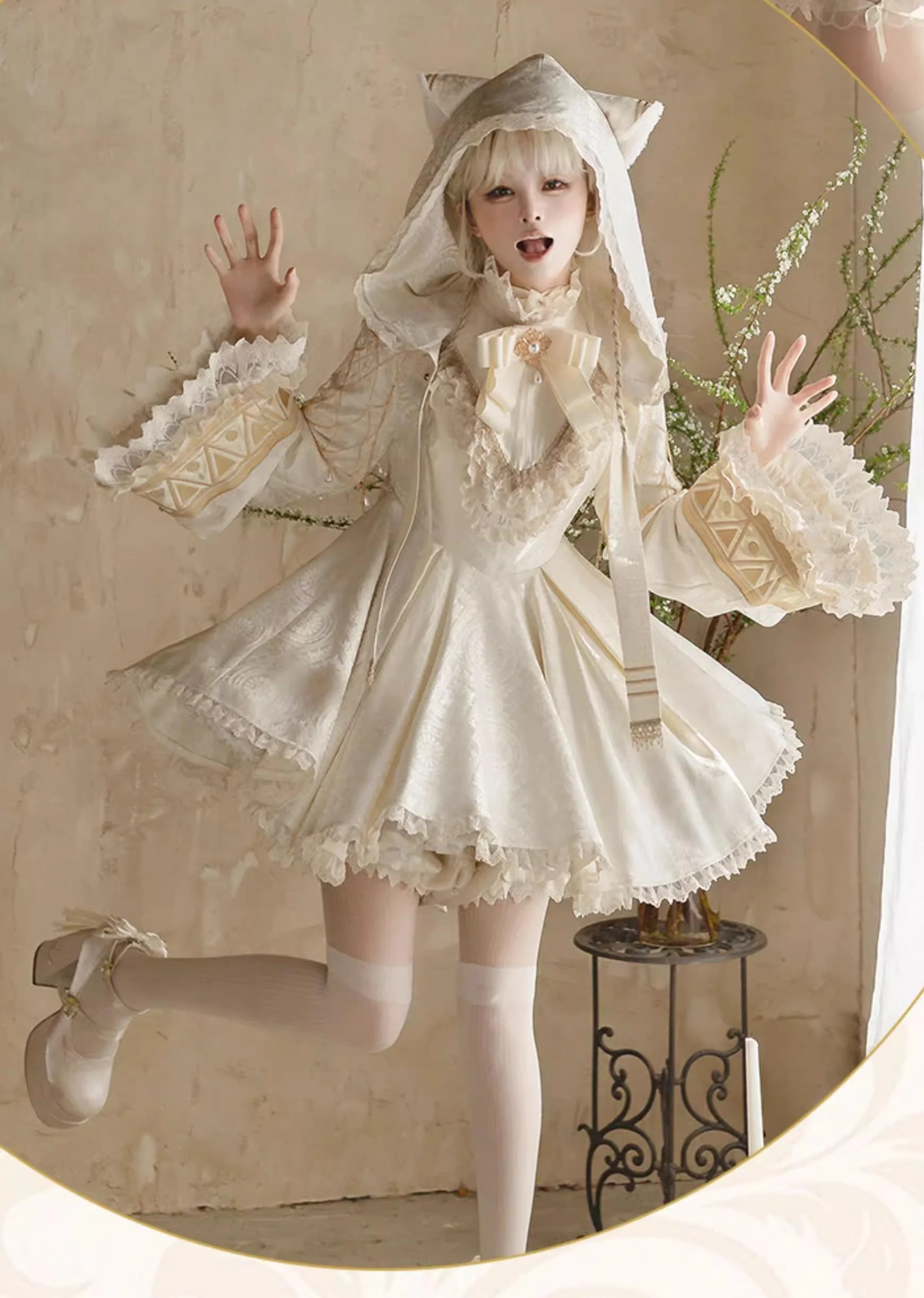 LizBird - Reincarnation of Time - Elegant Lolita OP Set with Waist-Cinching and A-Line Styles - Image 17