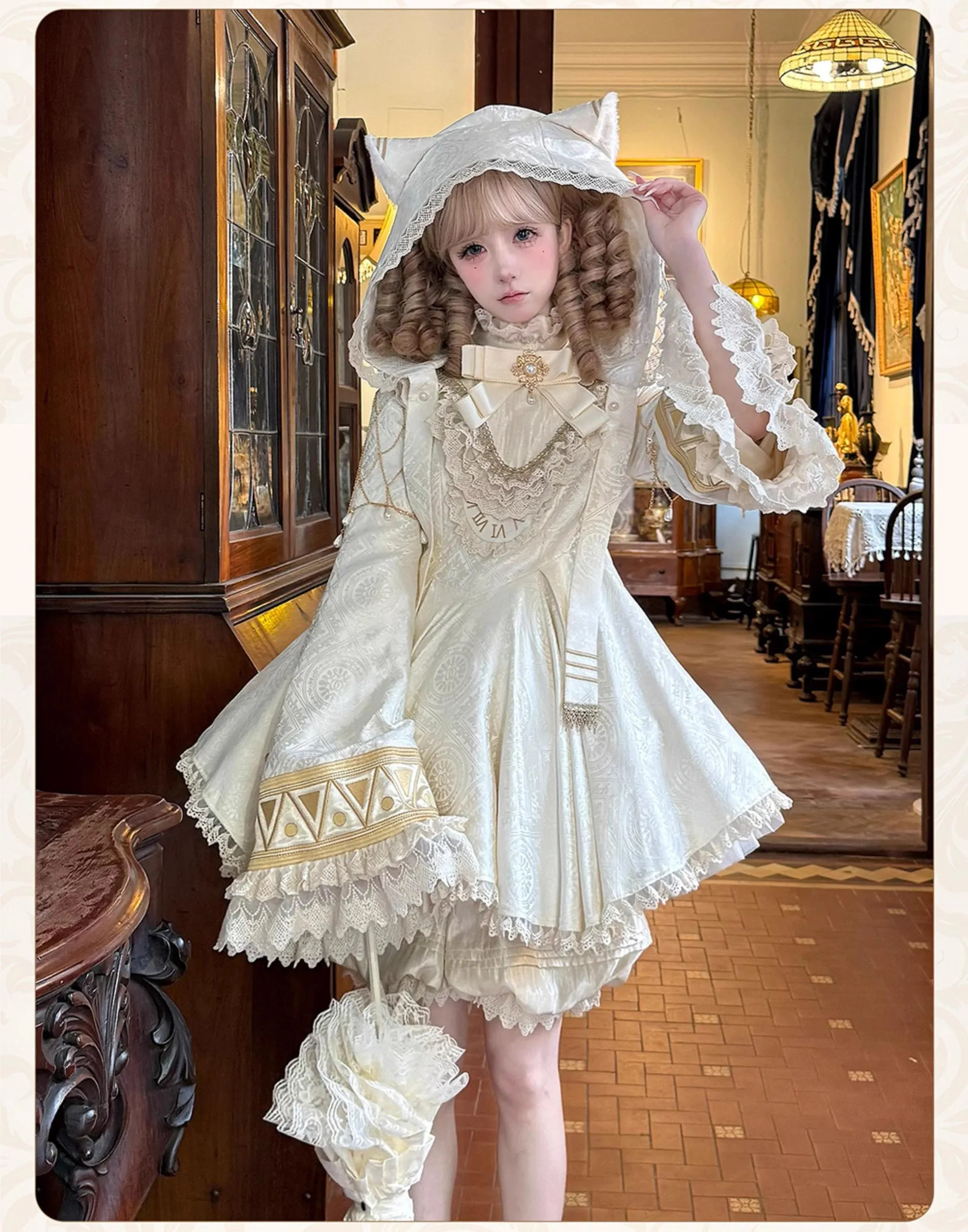 LizBird - Reincarnation of Time - Elegant Lolita OP Set with Waist-Cinching and A-Line Styles - Image 21