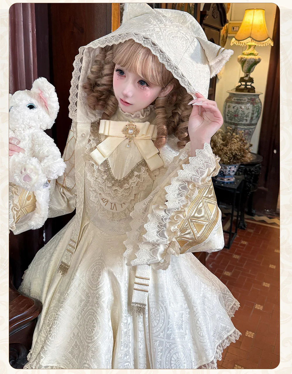 LizBird - Reincarnation of Time - Elegant Lolita OP Set with Waist-Cinching and A-Line Styles - Image 23