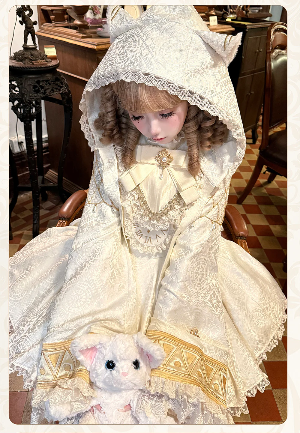 LizBird - Reincarnation of Time - Elegant Lolita OP Set with Waist-Cinching and A-Line Styles - Image 24