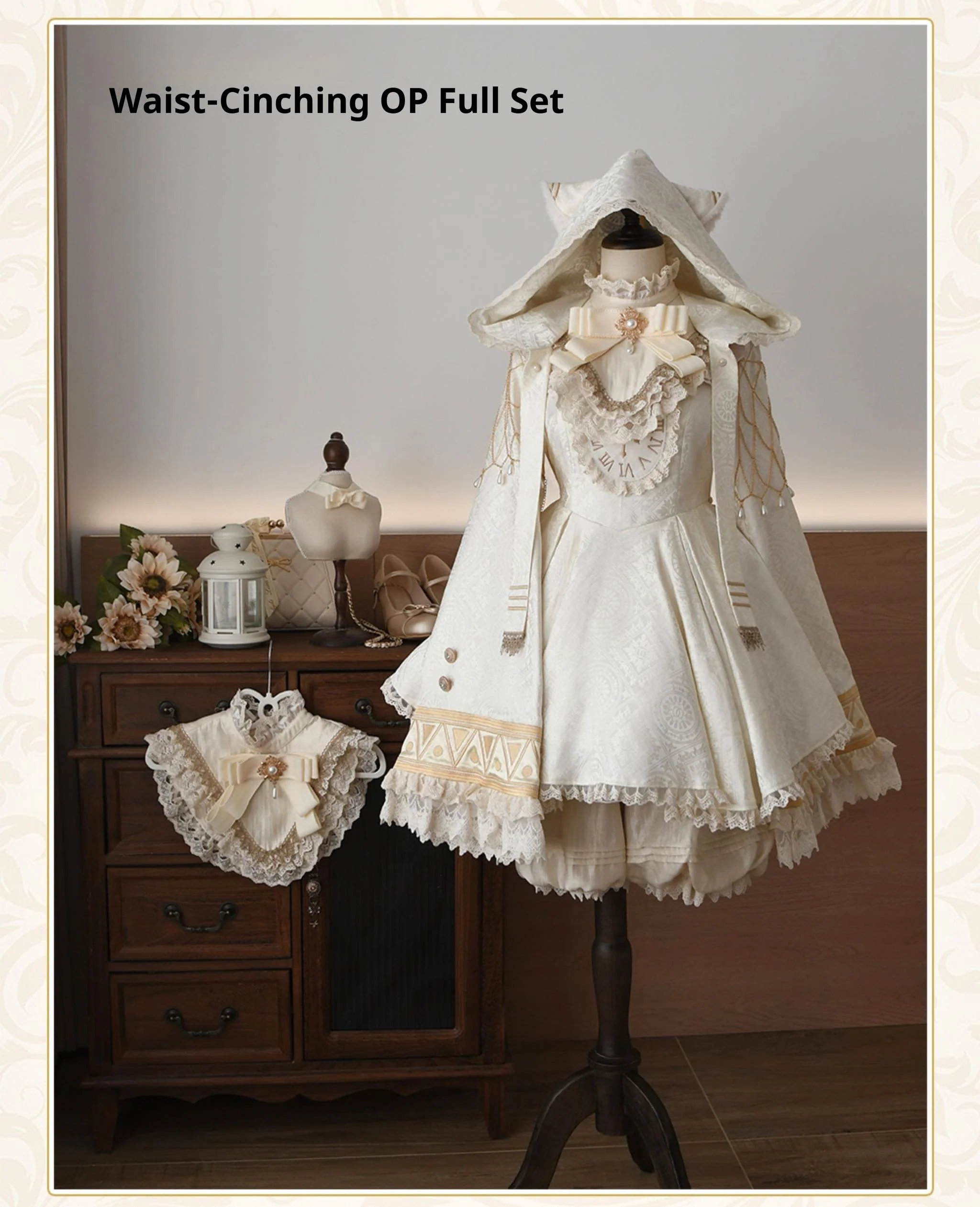 LizBird - Reincarnation of Time - Elegant Lolita OP Set with Waist-Cinching and A-Line Styles - Image 32