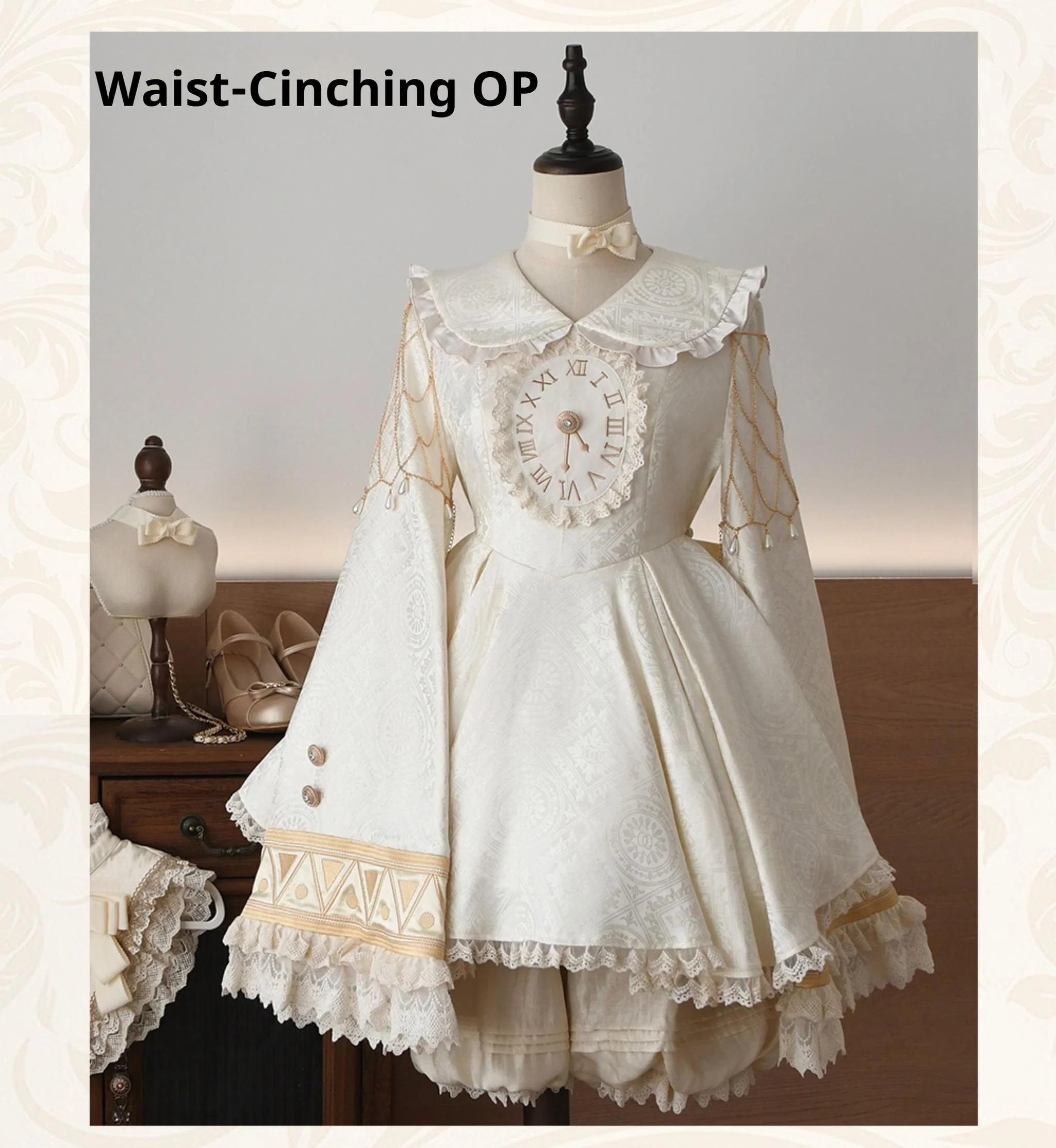 LizBird - Reincarnation of Time - Elegant Lolita OP Set with Waist-Cinching and A-Line Styles - Image 34