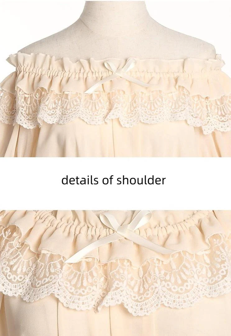 Elegant Lolita Shirt Open Shoulder Blouse - Image 13