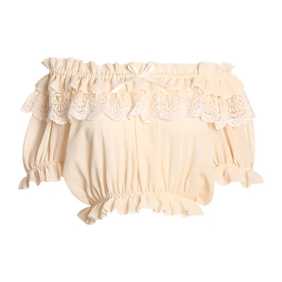 Elegant Lolita Shirt Open Shoulder Blouse - Image 4