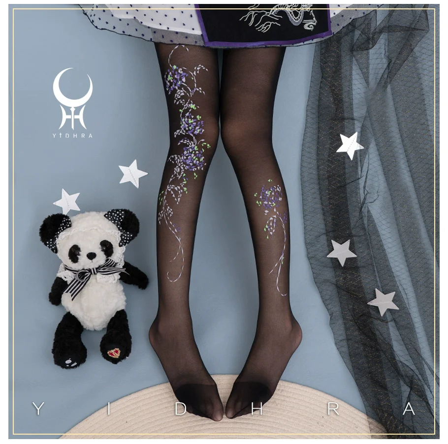 Yidhra - Resplendent flower Qiki - Elegant Lolita Pantyhose Velvet Pantyhoses Summer - Image 11