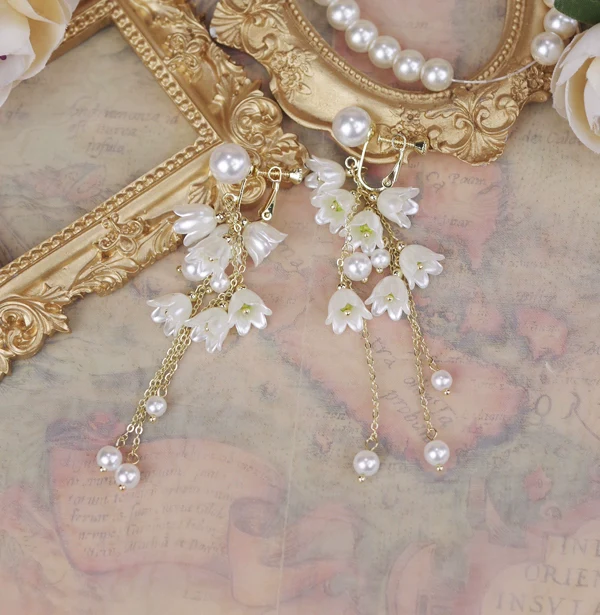 Lily Miss - Elegant Lolita Pearl Necklace and Earrings Set - Image 12