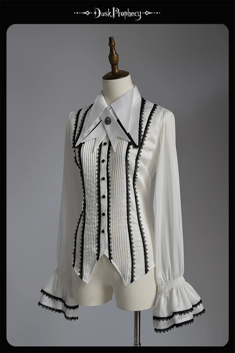 DuskProphecy - Coccyx - Elegant Lolita Shirt Tailored Cut Blouse - Image 10