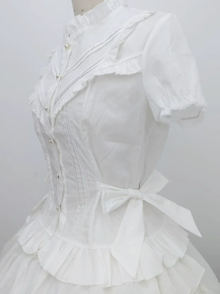 Elegant Lolita Short Sleeve Shirt, Waist Defining - Image 3