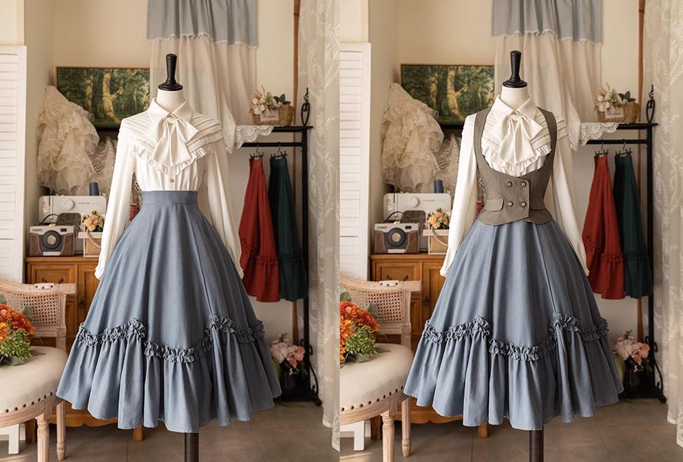 Forest Basket - Elegant Lolita Skirt Retro Classic Petal Swing Skirt - Image 10