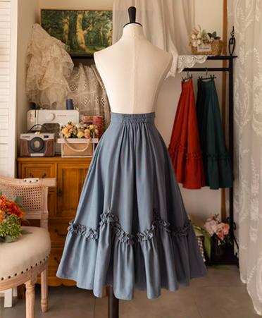 Forest Basket - Elegant Lolita Skirt Retro Classic Petal Swing Skirt - Image 8