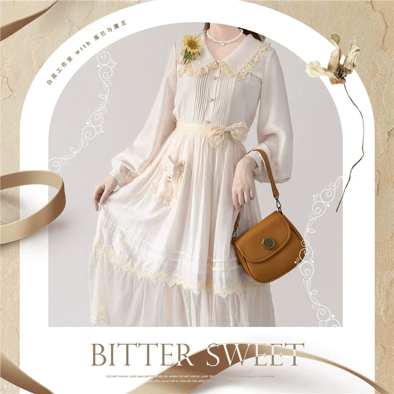 BitterSweet - Elegant Lolita Skirt Set V-neck Long Sleeve Shirt - Image 7