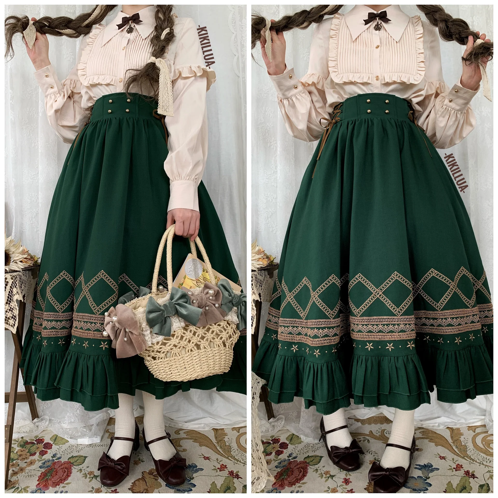 Yuan Su - Elegant  Solid Color Lolita SK - Image 11