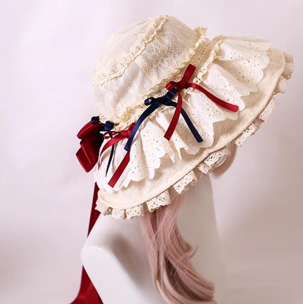 Xiaogui - Elegant Lolita Sunshade Hat Floral Bow Hats - Image 6