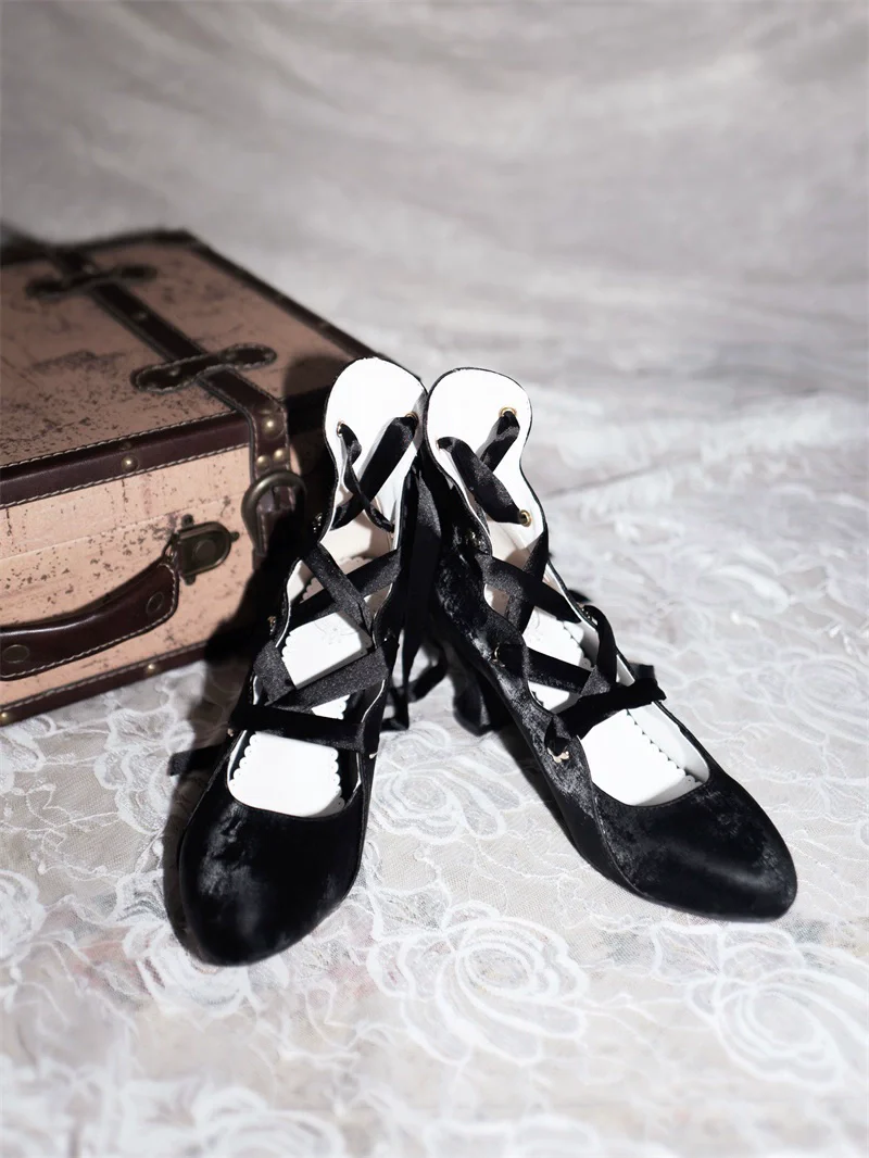 MR.Qiutian - Forbidden Dance - Elegant Lolita Velvet Shoes, Adjustable Lace-Up Straps - Image 13