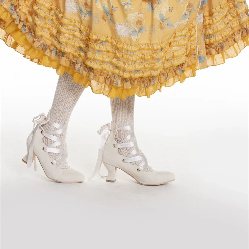 MR.Qiutian - Forbidden Dance - Elegant Lolita Velvet Shoes, Adjustable Lace-Up Straps - Image 21