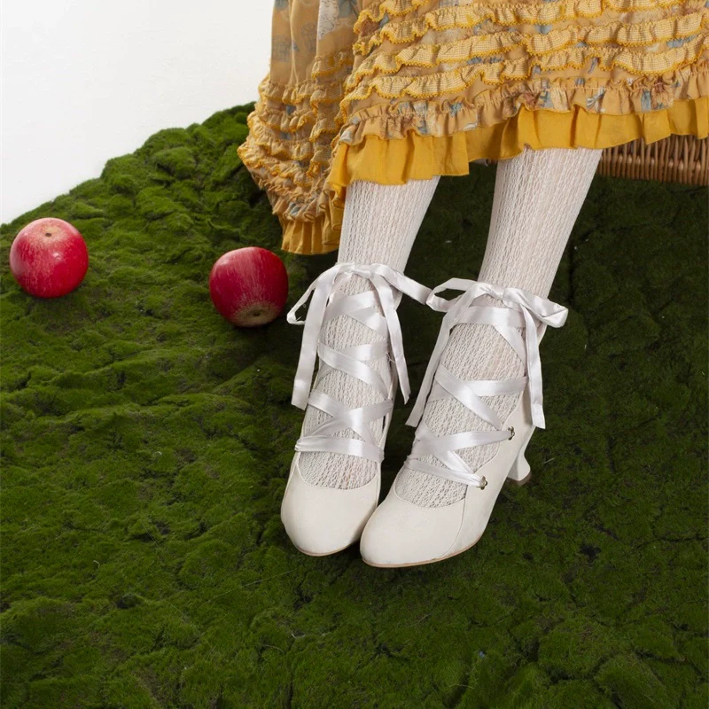MR.Qiutian - Forbidden Dance - Elegant Lolita Velvet Shoes, Adjustable Lace-Up Straps - Image 22