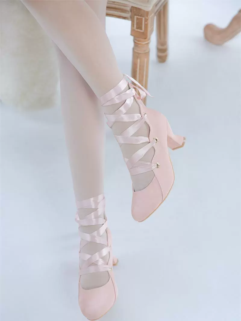 MR.Qiutian - Forbidden Dance - Elegant Lolita Velvet Shoes, Adjustable Lace-Up Straps - Image 23