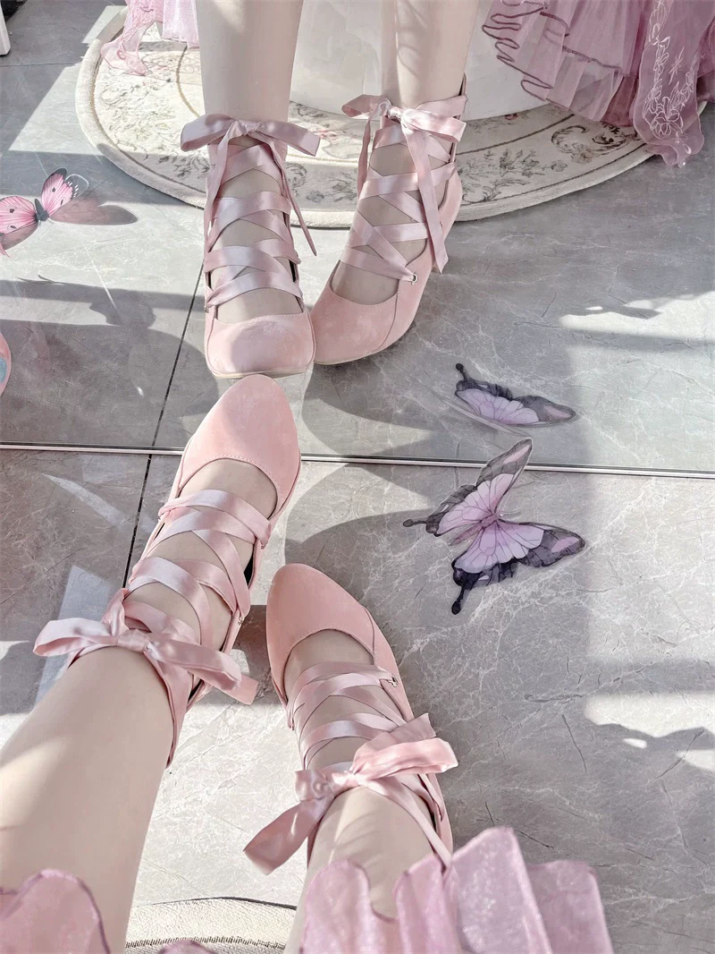MR.Qiutian - Forbidden Dance - Elegant Lolita Velvet Shoes, Adjustable Lace-Up Straps - Image 27