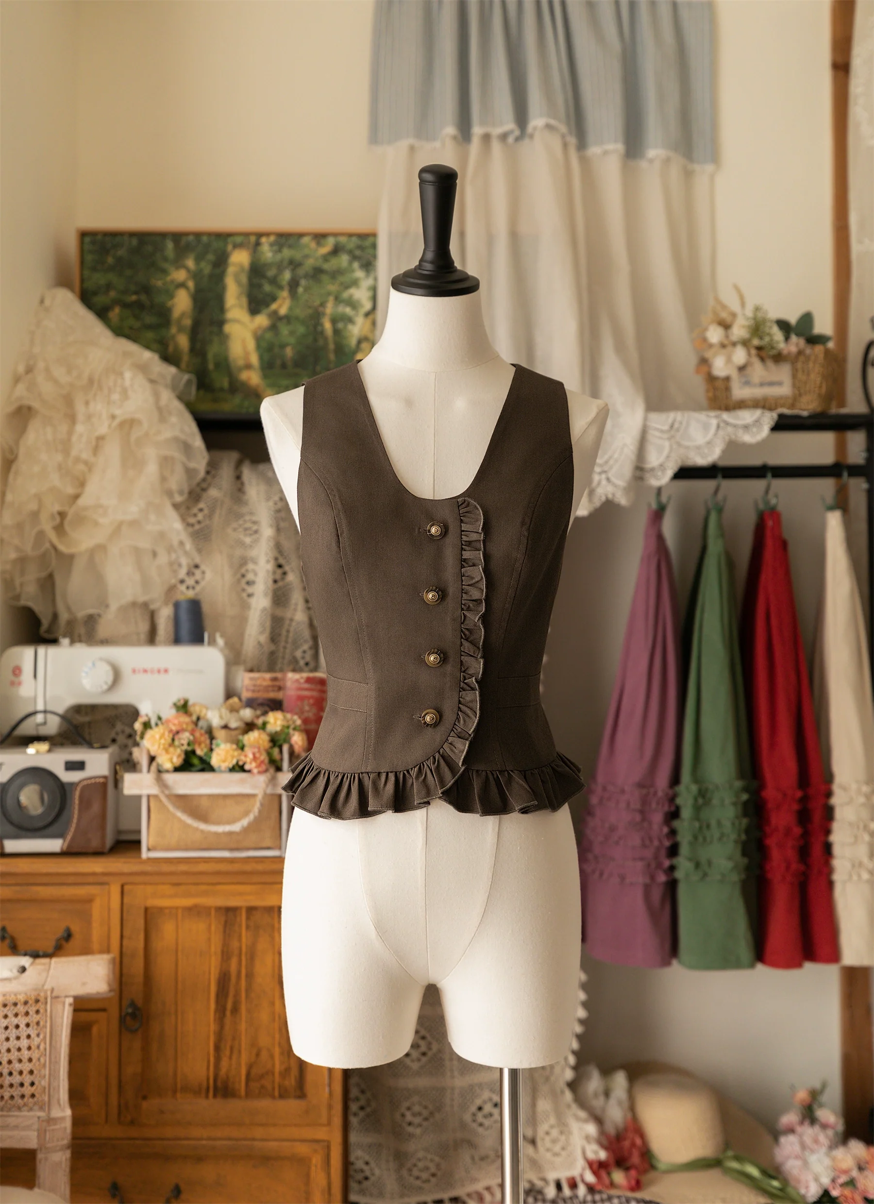 Forest Basket - Elegant Lolita Vest Autumn/Winter Versatile Waistcoat - Image 3