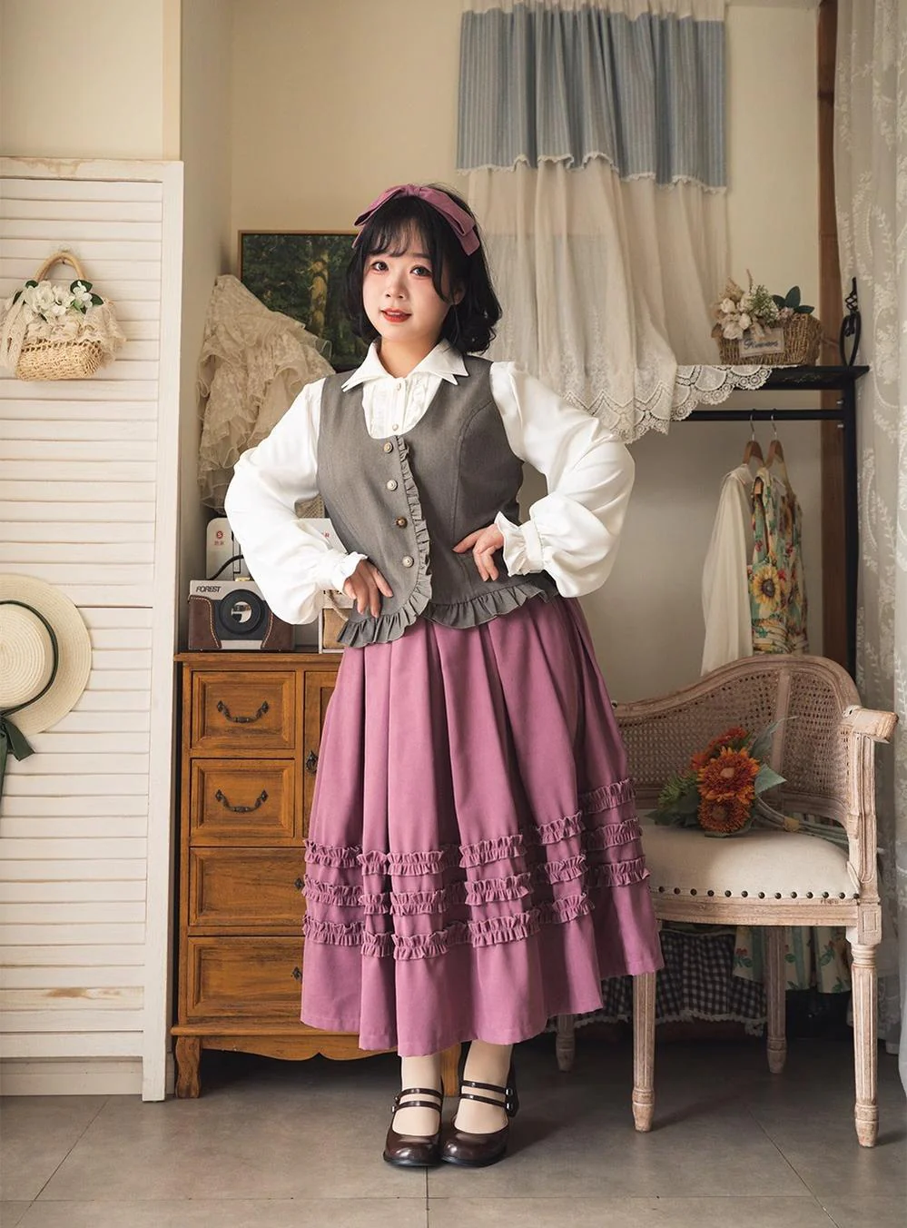 Forest Basket - Elegant Lolita Vest Autumn/Winter Versatile Waistcoat - Image 9