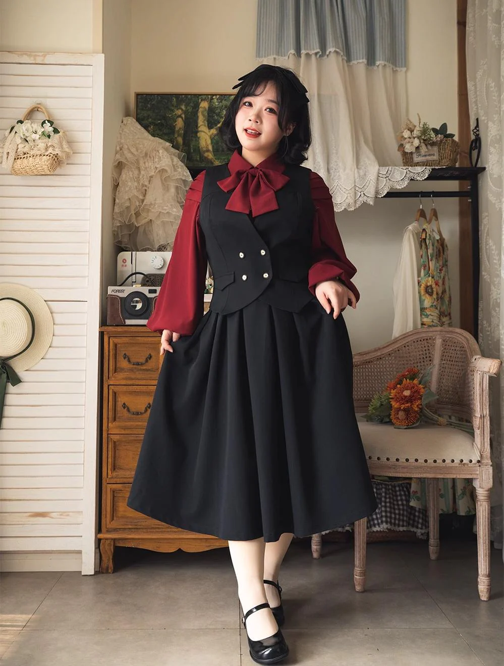 Forest Basket - Elegant Lolita Vest V Collar Retro Waistcoat - Image 9