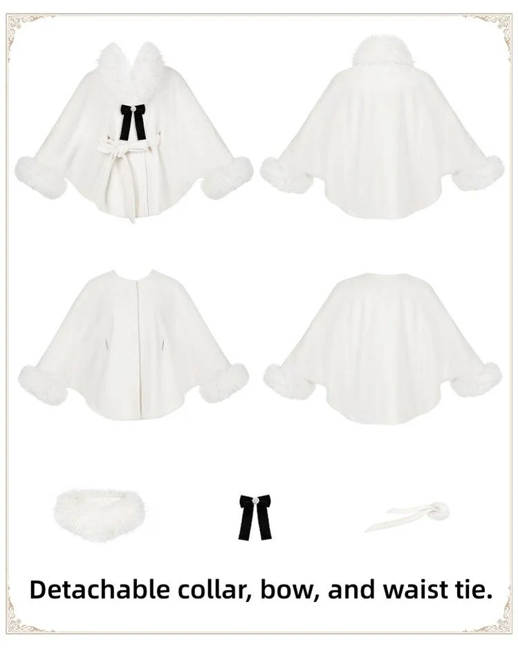 Winter Island Memory - Elegant Lolita Winter Coat & OP Dress Set - Image 19