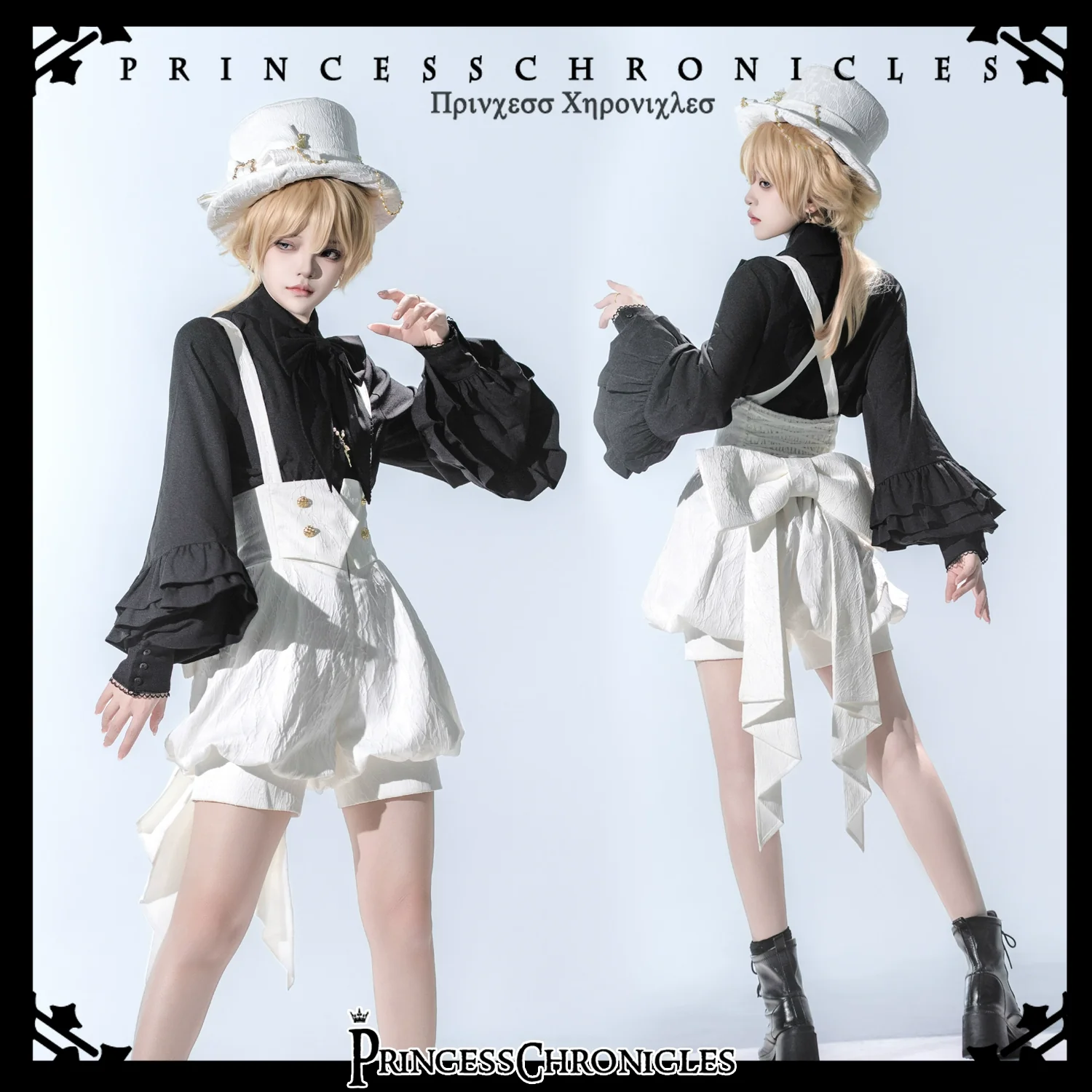 Doll - Elegant Ouji Lolita White Hat - Image 5