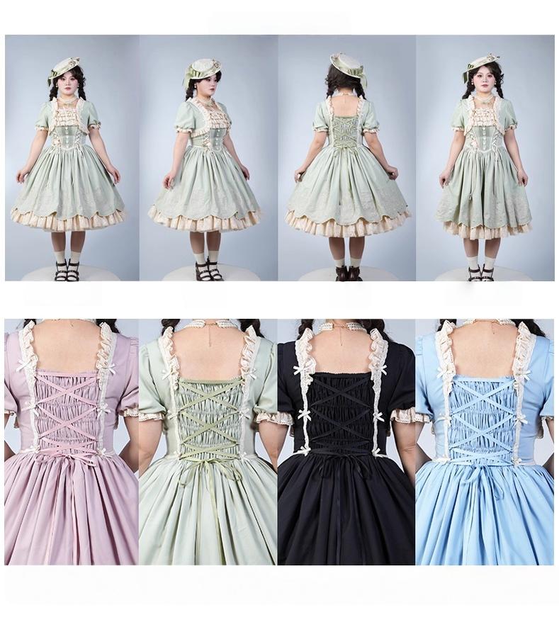 Amber Realm - Dream Strings - Embroidered Classic Lolita OP Dress, Princess Sleeves - Image 11