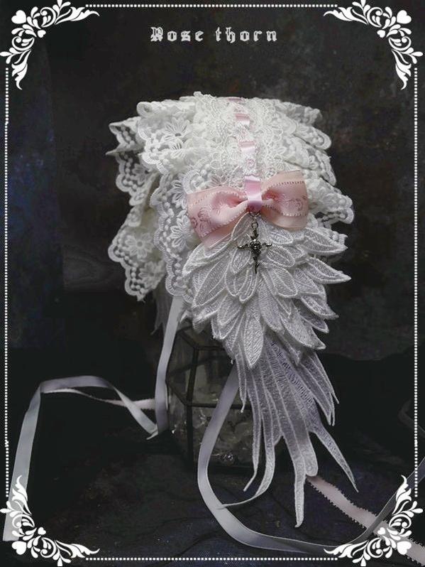 Rose Thorn - Angel Wings - Embroidered Crafted Headband Elegant Lolita Hair Accessories - Image 12