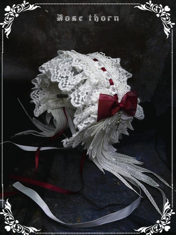 Rose Thorn - Angel Wings - Embroidered Crafted Headband Elegant Lolita Hair Accessories - Image 13