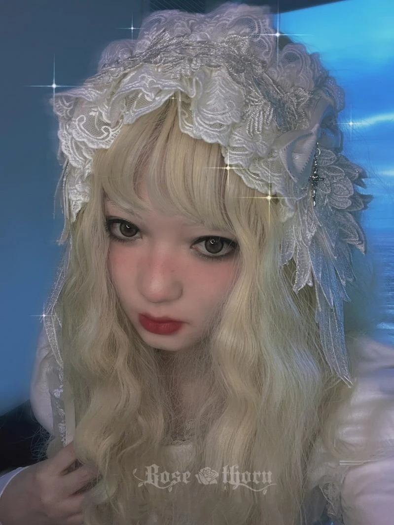 Rose Thorn - Angel Wings - Embroidered Crafted Headband Elegant Lolita Hair Accessories - Image 5