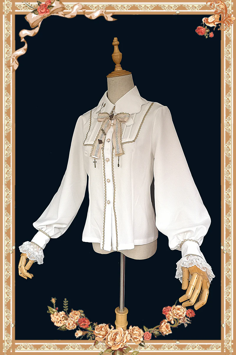 Elegant Lolita Embroidery Lapel Blouse - Image 8