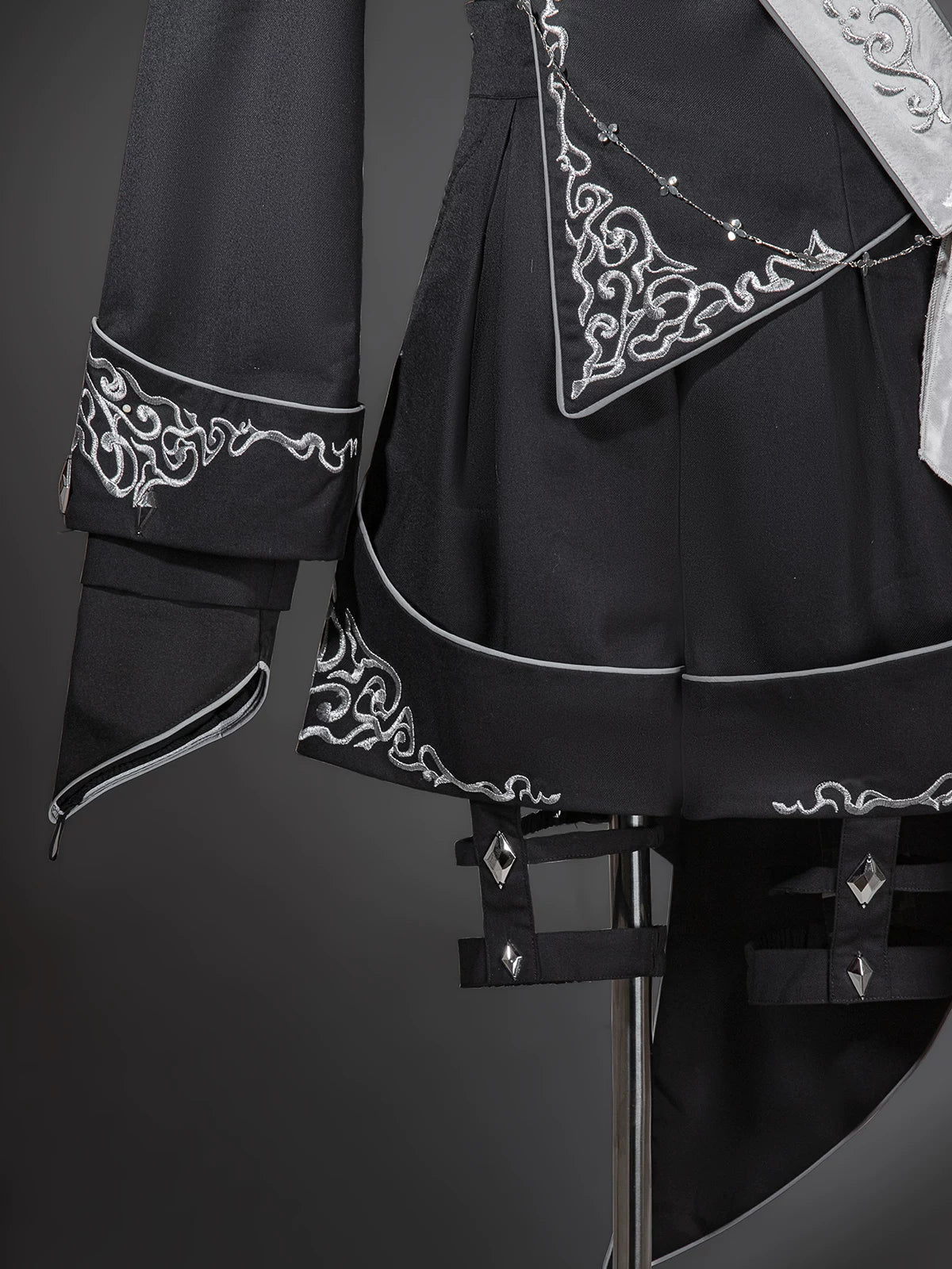 Oathbound Sword - Embroidery Ouji Lolita Set, High-Low Hem Coat - Image 7