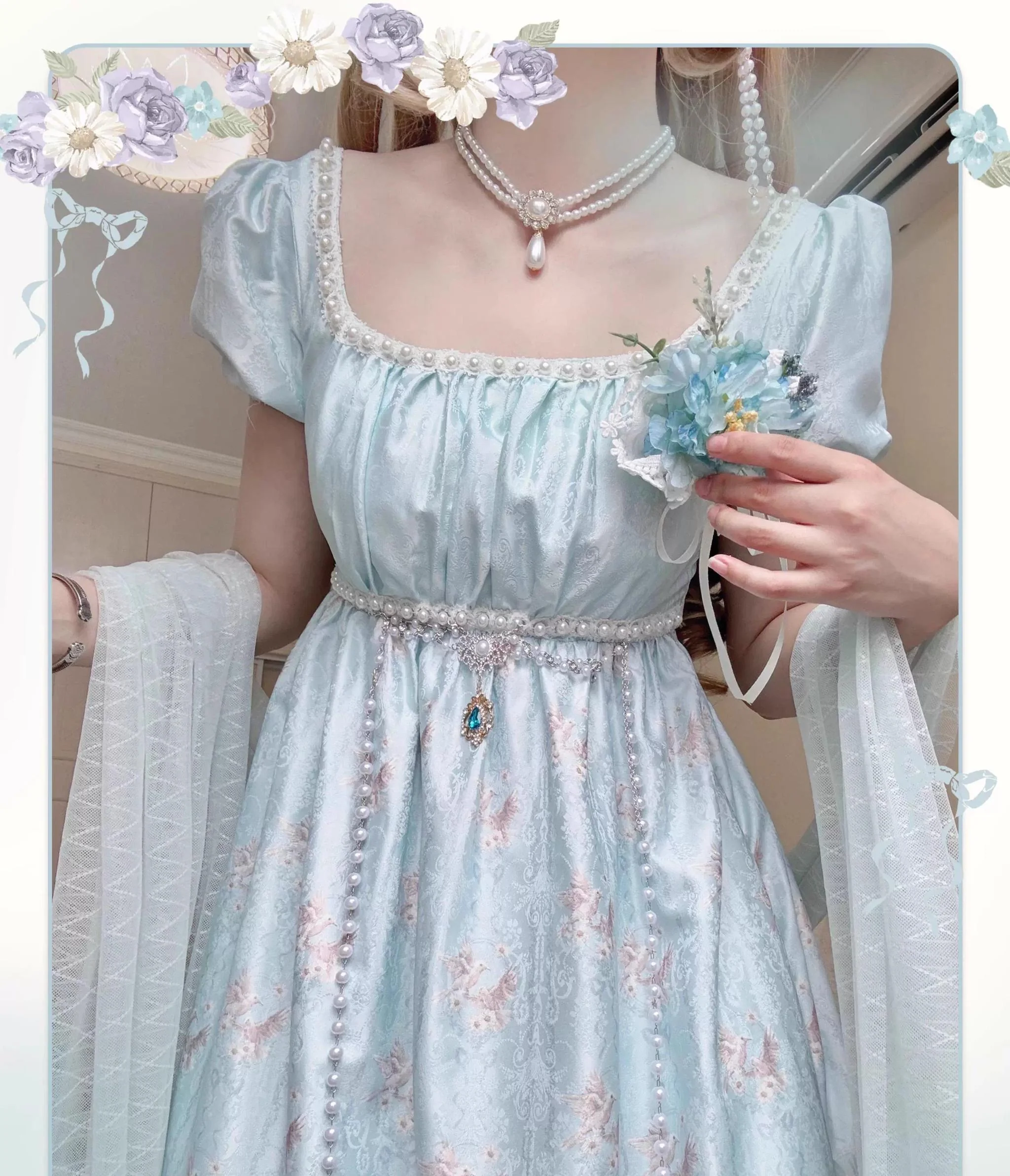 MeowMeow - Nayi Spring - Empire Waist Elegant Lolita OP Dress - Image 15