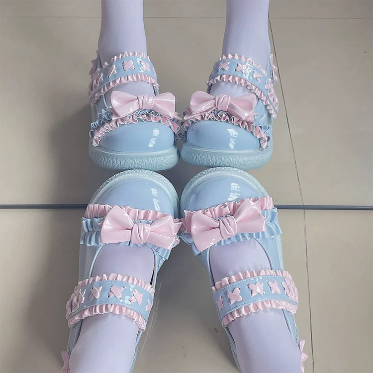Fairy Godmother - Cute Lolita Shoes Bow Candy-Colored Lolita Flat Shoes - Image 21