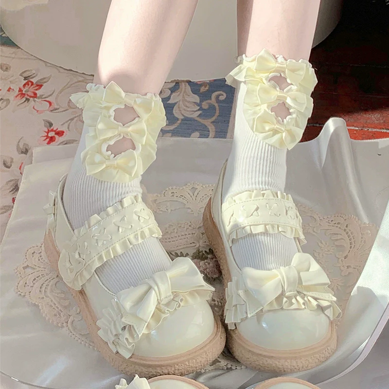 Fairy Godmother - Cute Lolita Shoes Bow Candy-Colored Lolita Flat Shoes - Image 29