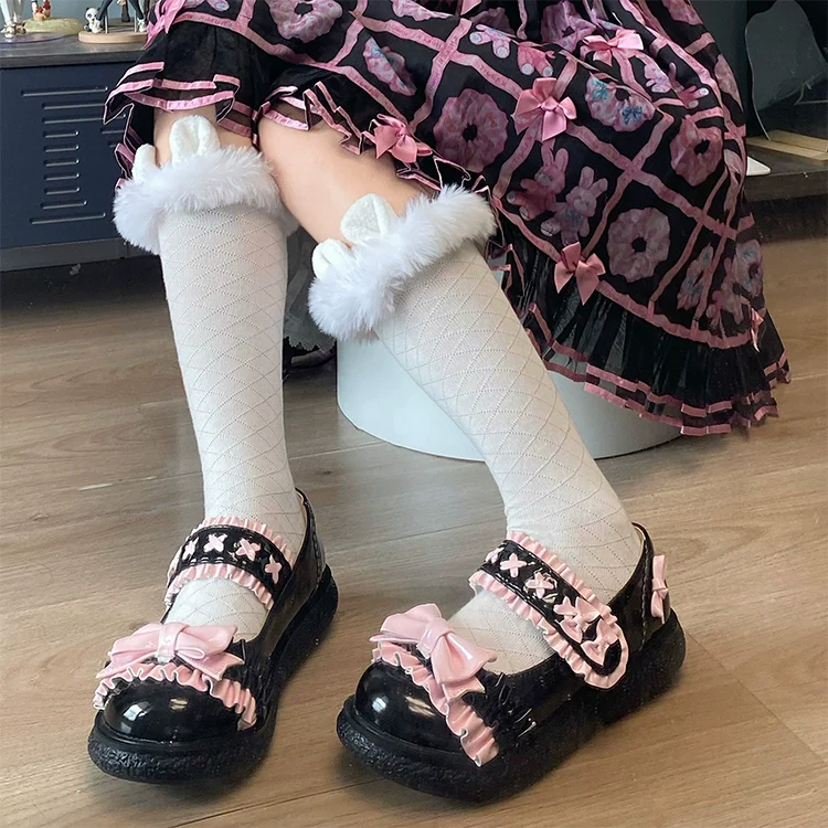 Fairy Godmother - Cute Lolita Shoes Bow Candy-Colored Lolita Flat Shoes - Image 3
