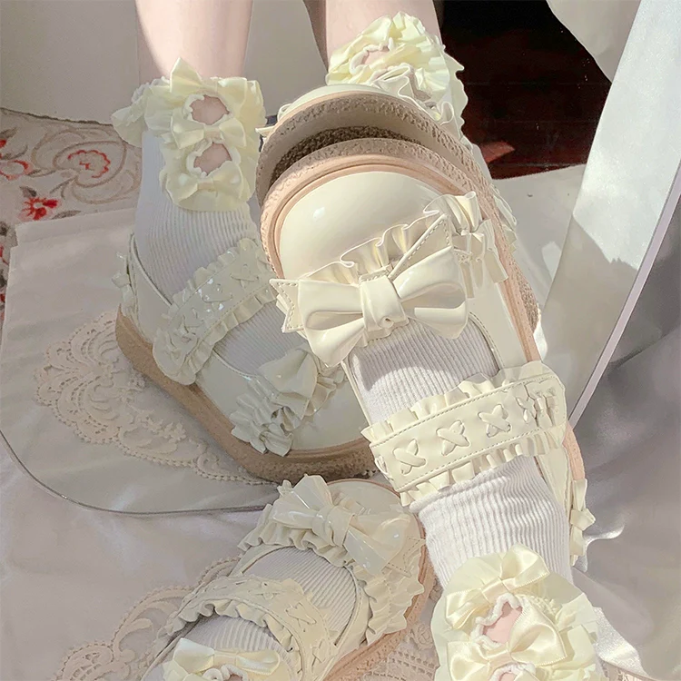 Fairy Godmother - Cute Lolita Shoes Bow Candy-Colored Lolita Flat Shoes - Image 30