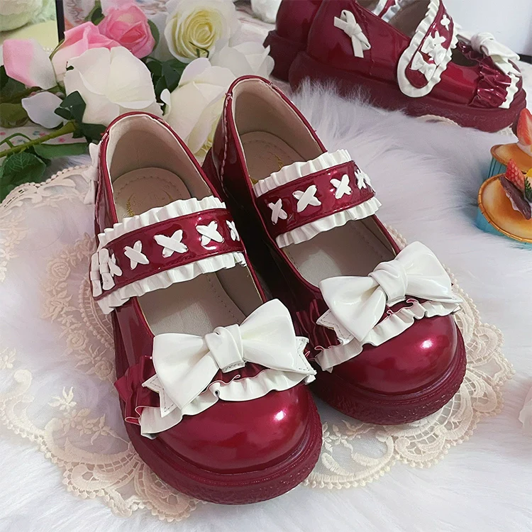 Fairy Godmother - Cute Lolita Shoes Bow Candy-Colored Lolita Flat Shoes - Image 36